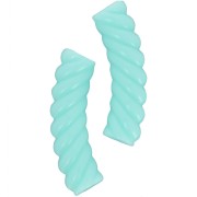 Perline tubolari curve in acrilico opaco 32x8 mm - Verde turchese x6