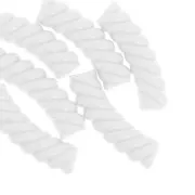 Perline tubolari curve 32x8 mm in acrilico opaco - Bianco x6