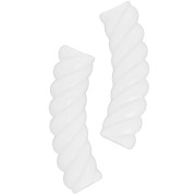 Perline tubolari curve 32x8 mm in acrilico opaco - Bianco x6