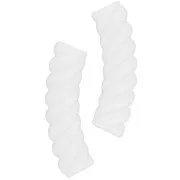 Perline tubolari curve 32x8 mm in acrilico opaco - Bianco x6