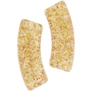 Perline tubolari curve in acrilico trasparente 35x11 mm - Glitter oro x6