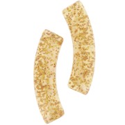 Perline tubolari curve 32x8 mm in acrilico trasparente - Glitter oro x6
