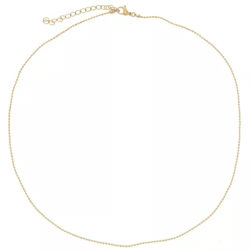 Girocollo maglia pallina ovale 1,1 mm - Acciaio inossidabile 304L dorato x46cm