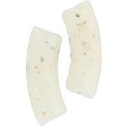Perline tubolari curve 35x11 mm in acrilico traslucido - Glitter verde chiaro x6