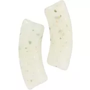 Perline tubolari curve in acrilico traslucido 35x11 mm - Glitter verde chiaro x6