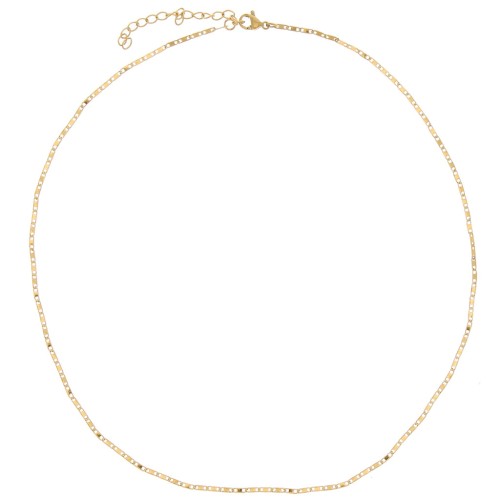 Collana a giro collo in maglia Fantaisie da 1,5 mm - Acciaio inossidabile 304L Dorato x 41 cm
