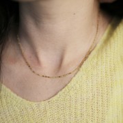 Collana a giro collo in maglia Fantaisie da 1,5 mm - Acciaio inossidabile 304L Dorato x 41 cm