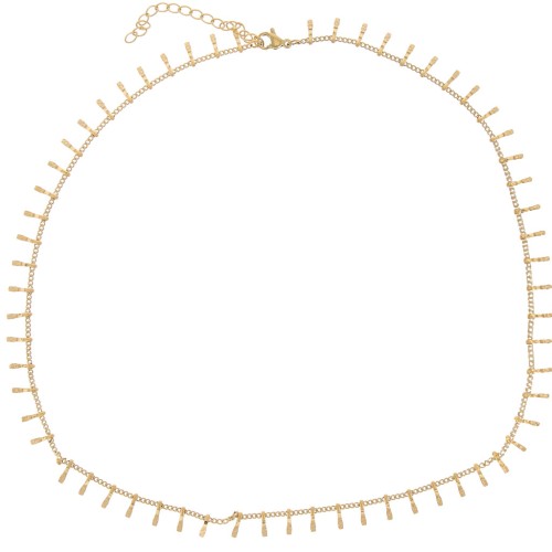 Girocollo maglia gourmette 6,8 mm - Acciaio inox 304L dorato x46cm