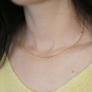 Girocollo maglia gourmette 6,8 mm - Acciaio inox 304L dorato x46cm