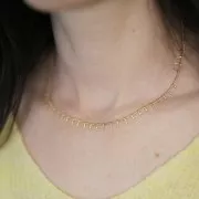 Girocollo maglia gourmette 6,8 mm - Acciaio inox 304L dorato x46cm