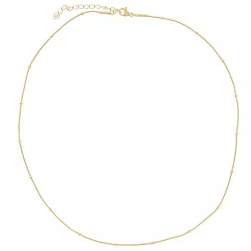 Girocollo maglia serpentina con perline 2mm Acciaio inossidabile 304L dorato x46cm
