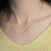 Girocollo maglia serpentina con perline 2mm Acciaio inossidabile 304L dorato x46cm