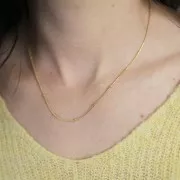 Girocollo maglia serpentina con perline 2mm Acciaio inossidabile 304L dorato x46cm