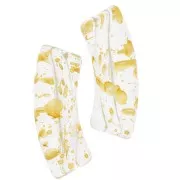 Perline tubolari curve in acrilico trasparente 35x11 mm - Oro screziato x6