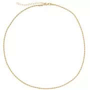 Girocollo maglai corda 2 mm - Acciaio inox 304L dorato x46cm