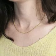 Girocollo maglai corda 2 mm - Acciaio inox 304L dorato x46cm