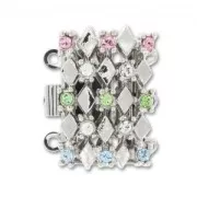 Chiusura Strass PureCrystal 3 file mm. 20 rodio