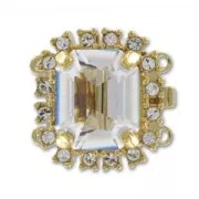 Chiusura 2 file mm. 17 Cabochon PureCrystal Crystal/dorato x1