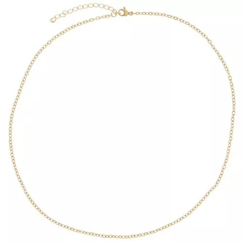 10 girocolli maglia forzatina limata 2,1 mm Acciaio inossidabile 304L dorato x46cm