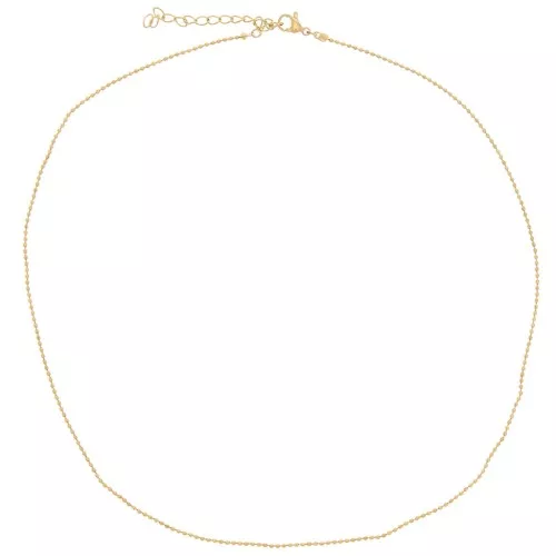10 girocolli maglia pallina da 1,2 mm - Acciaio inox 304L dorato x46cm