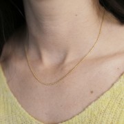 10 girocolli maglia pallina da 1,2 mm - Acciaio inox 304L dorato x46cm