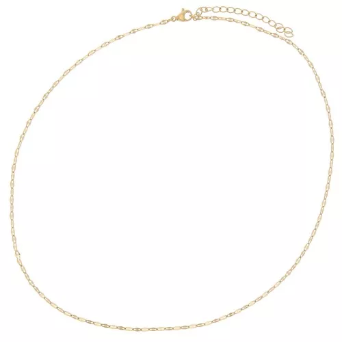 10 girocolli 2 mm - Acciaio inossidabile 304L dorato x46cm