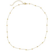 10 girocolli maglia forzatina e palline 3mm Acciaio inossidabile 304L dorato x46cm|raw }}