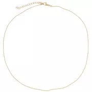 10 girocolli maglia pallina ovale 1,1 mm - Acciaio inox 304L dorato x46cm