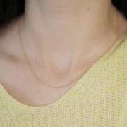 10 girocolli maglia pallina ovale 1,1 mm - Acciaio inox 304L dorato x46cm