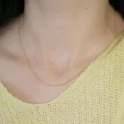 10 girocolli maglia pallina ovale 1,1 mm - Acciaio inox 304L dorato x46cm