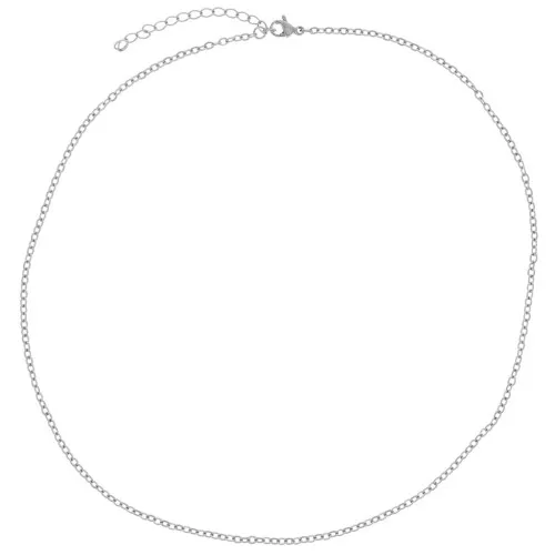 10 girocolli maglia forzatina limata 2,1 mm - Acciaio inox 304L x46cm