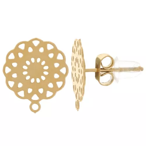 Orecchini - Anello chiuso da 11 mm - Acciaio inossidabile dorato 304L x10