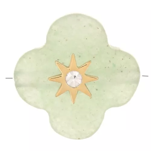 Perla trifoglio sfaccettata 12 mm pietra e ossido di zirconio - Avventurina
