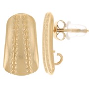 Orecchini con design strutturato 17x9 mm - Acciaio inossidabile 304L dorato x2|raw }}