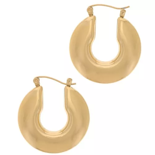 Orecchini rotondi da 30,5 mm - Acciaio inossidabile 316L dorato x2