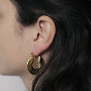 Orecchini rotondi da 30,5 mm - Acciaio inossidabile 316L dorato x2