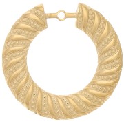 Pendenti rotondi 40 mm - Acciaio inossidabile 304L dorato x2|raw }}