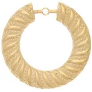 Pendenti rotondi 40 mm - Acciaio inossidabile 304L dorato x2