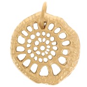 Pendenti conchiglia irregolare 20x18mm - Acciaio inossidabile 316L dorato x2|raw }}