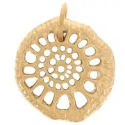 Pendenti conchiglia irregolare 20x18mm - Acciaio inossidabile 316L dorato x2