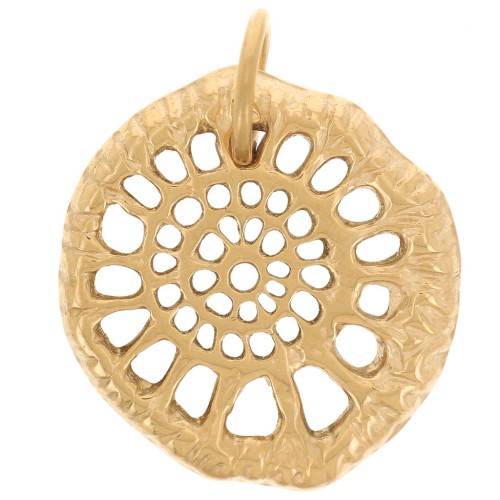 Pendenti conchiglia irregolare 20x18mm - Acciaio inossidabile 316L dorato x2