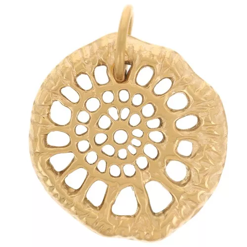 Pendenti conchiglia irregolare 20x18mm - Acciaio inossidabile 316L dorato x2