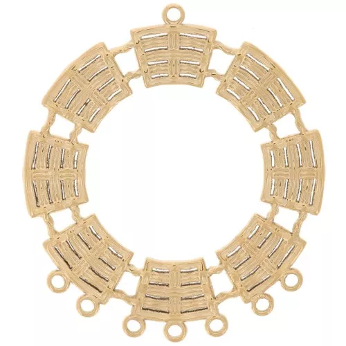 Pendenti da 31 mm - 7 anelli chiusi - Acciaio inossidabile dorato 304L x2