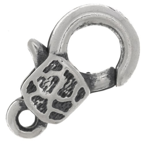 Chiusura moschettone decorata mm. 15 Argentato brunito x1