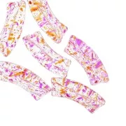 Arancio - Perline tubolari curve in acrilico trasparente 35x11 mm - Magenta screziato x6 Perline tubolari curve in acrilico trasparente 35x11 mm - Magenta screziato x6