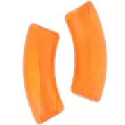 Perline tubolari curve 35x11 mm in acrilico trasparente - Arancione marmorizzato x6