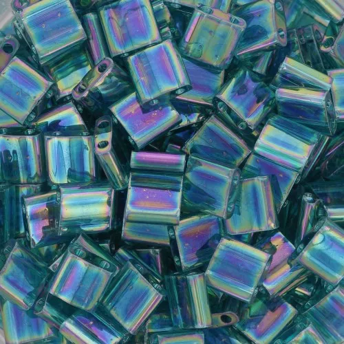 Miyuki Tila Beads 5x5x1.9 mm TL-2458 - Transparent Teal AB x10g