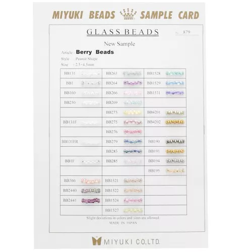 Tabella colori Miyuki - Berry Beads - Sample Card (n°879)