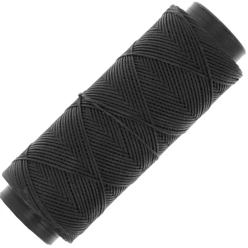 Filato piatto in poliestere cerato Slam Cord per micro macramè 0,8 mm - Grigio scuro x100m
