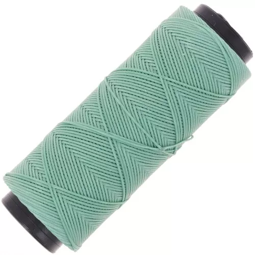 Filato piatto in poliestere cerato Slam Cord per micro macramè 0,8 mm verde muschio x100m